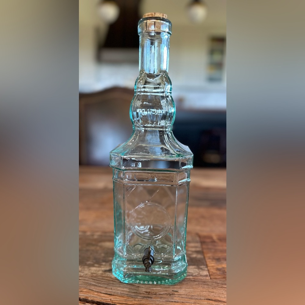 Vintage Italian Olive Oil Bottle with Brass Spout/Cork Top